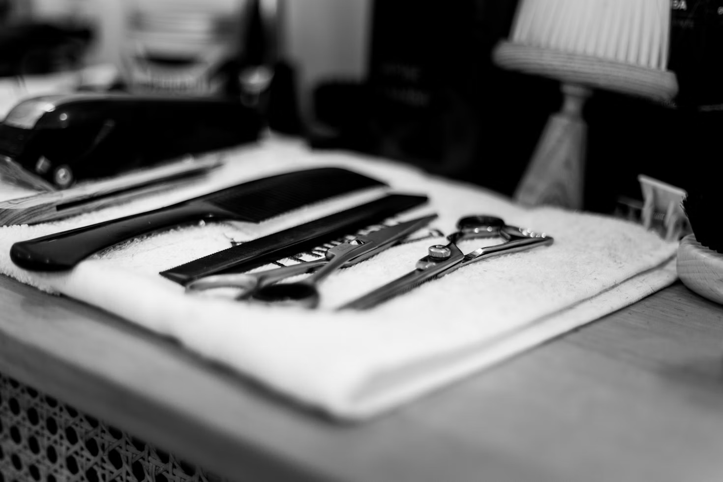 A precision haircut being finished at Demo Club